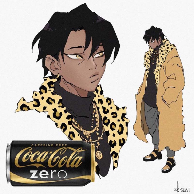 The artist turned 13 popular carbonated drinks into cartoon characters