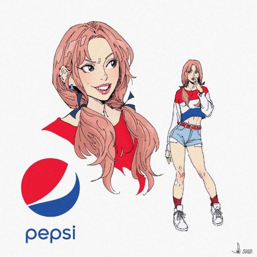 The artist turned 13 popular carbonated drinks into cartoon characters