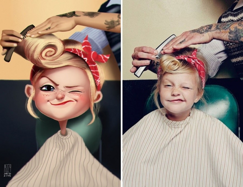 The artist turns photos of random people into amazing illustrations