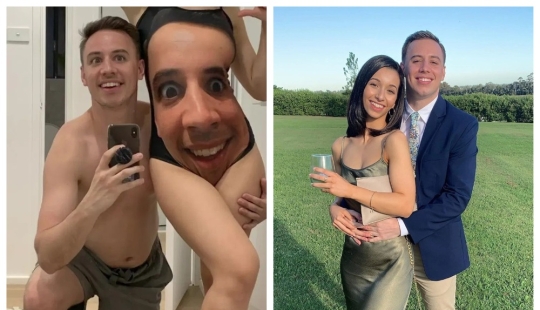 The Australian gave the girl a creepy swimsuit with his face so that she would not be molested on the beach The Australian gave the girl a creepy swimsuit with his face so that she would not be molested on the beach