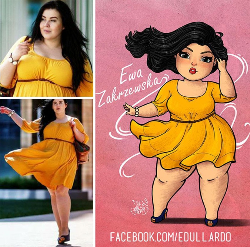 The Brazilian turns curvy girls into sexy toons, calling everyone to a body positive