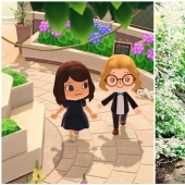 The bride and groom in quarantine recreated their engagement photos in the game Animal Crossing