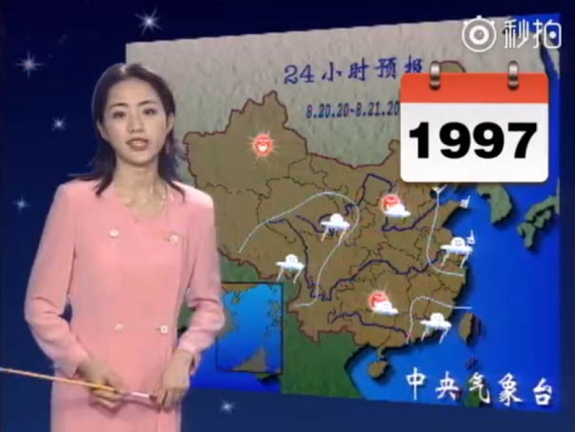 The Chinese woman has been forecasting the weather for 22 years and has not aged a bit during this time