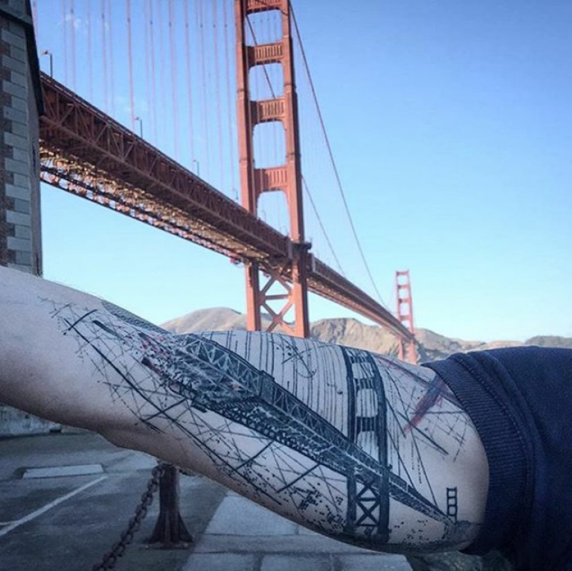 The city above the sole: amazing architectural tattoos