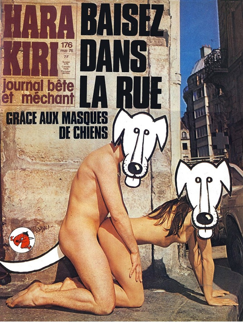 The covers of France's most hooligan magazine of the last century