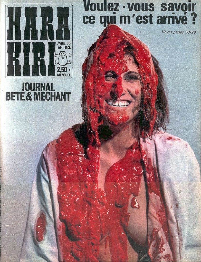 The covers of France's most hooligan magazine of the last century