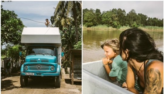 The family sold everything and went on a journey on the old truck