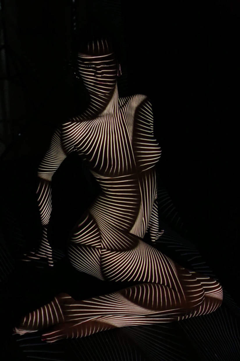 The French photographer dressed his models in light, shadow and nothing else