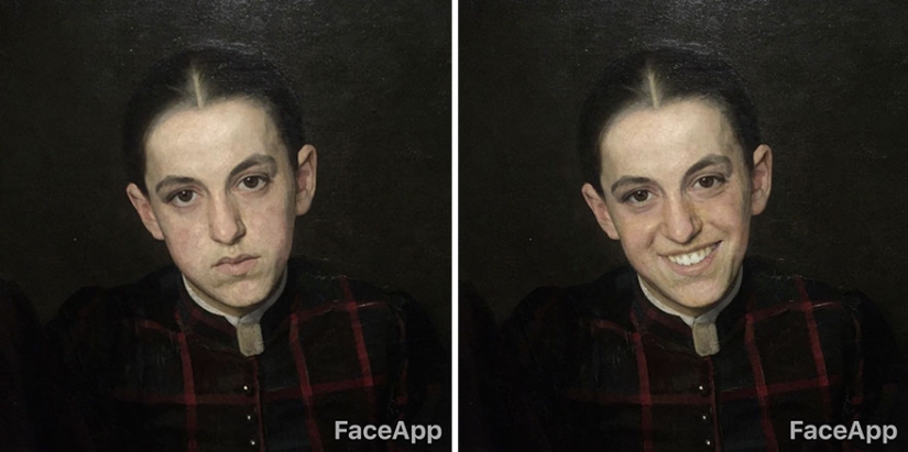 The guy goes to museums and "makes fun" of old portraits using the FaceApp application