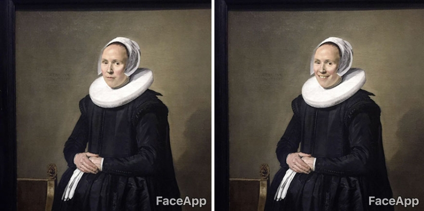 The guy goes to museums and "makes fun" of old portraits using the FaceApp application