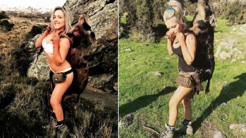 The huntress was harshly criticized for publishing candid photos with prey