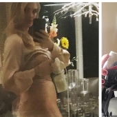 The joy of motherhood: a famous model posted a photo on Instagram with a sucker on her chest