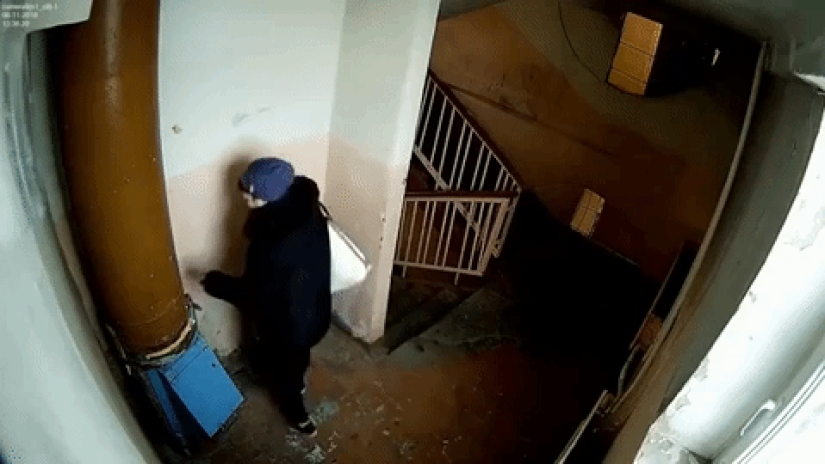 The life of one Russian entrance: what people do without knowing about a hidden camera