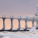 The lighthouse on Lake Michigan has completely frozen and turned into a fabulous tower