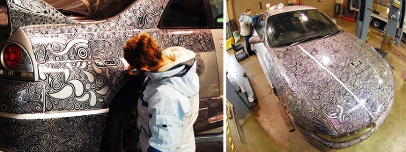 The man took and allowed his wife to paint her car with a marker. But everything could have ended differently
