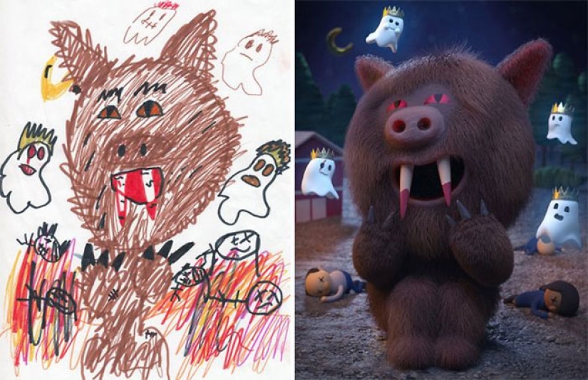 The Monsters project: artists create fantastic worlds based on children's drawings