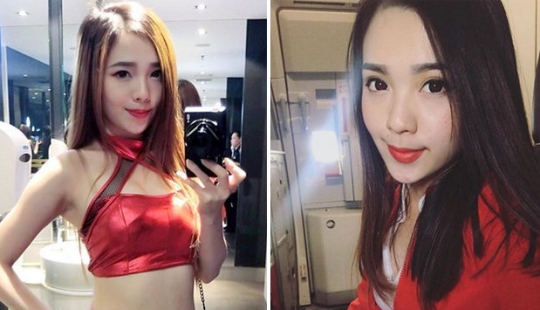 "The most beautiful flight attendant in the world?": photo of an AirAsia flight attendant has gone viral