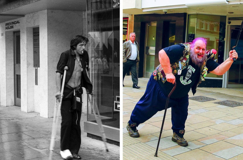 The photographer takes pictures of the inhabitants of an English town many years later