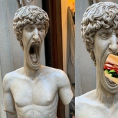The reason for the meme: a screaming statue in Italy blew up the Internet