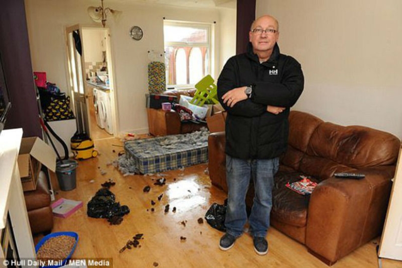 The tenants ran away from the rented house, leaving behind dirt, debts and an unhappy dog