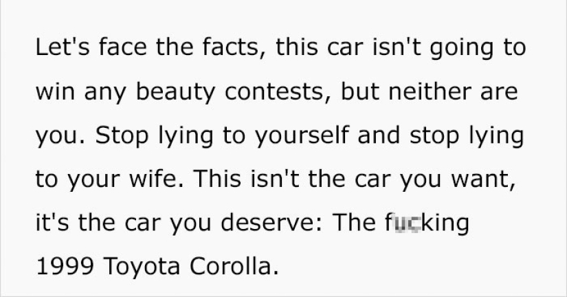 The Texan wanted to sell an old Toyota so badly that he created a real masterpiece of advertising on the classifieds site