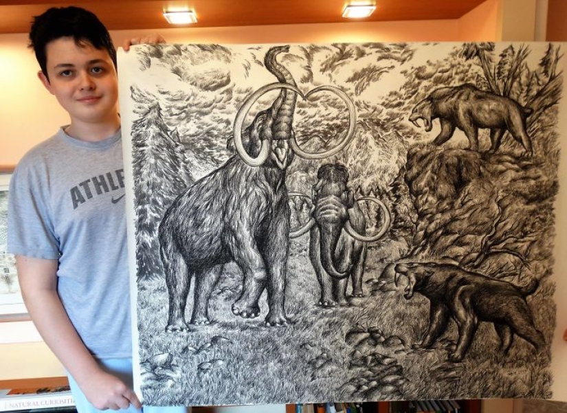 The young Serb has been drawing since the age of two and is already illustrating encyclopedias