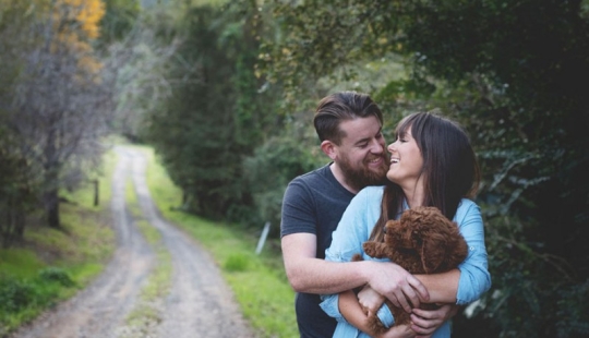 This couple got tired of being asked about children, and arranged a "newborn photo shoot" for their dog