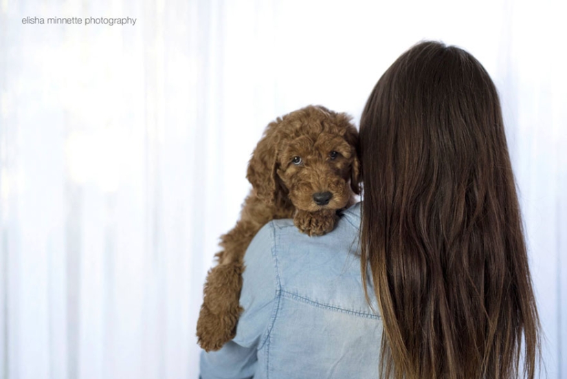 This couple got tired of being asked about children, and arranged a "newborn photo shoot" for their dog
