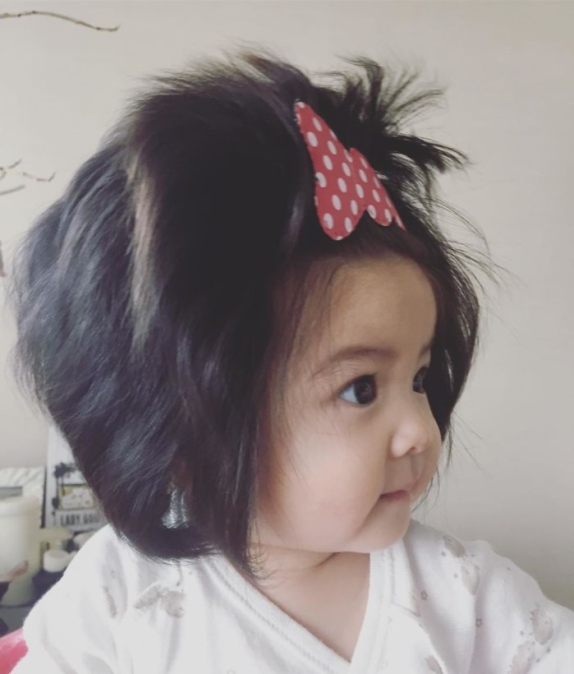 This girl is only six months old, but her hair is amazing