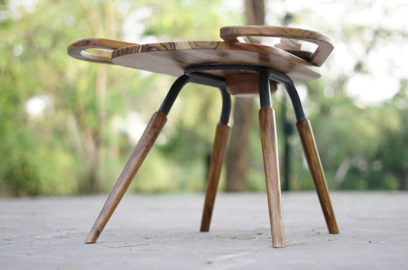 This unique table was inspired by the wings of a beetle.
