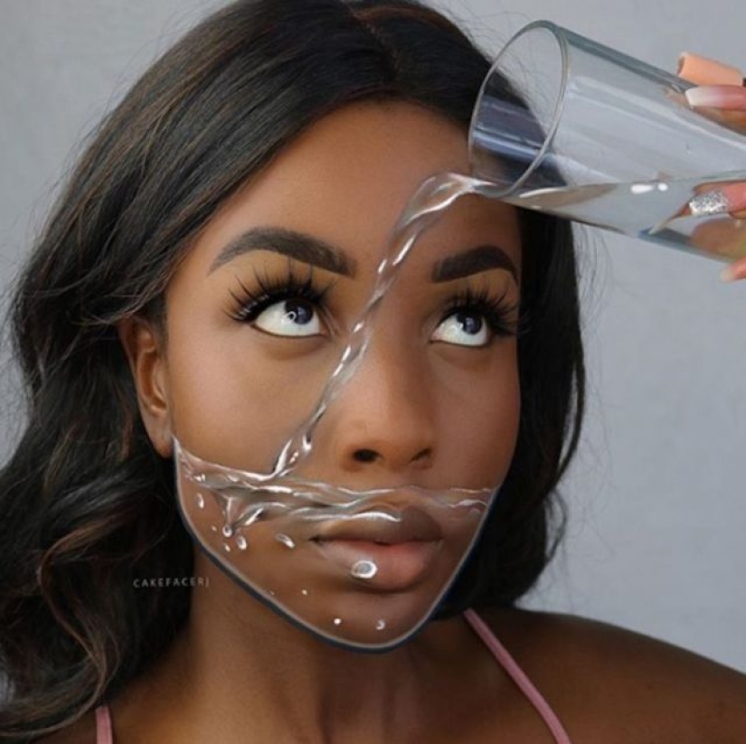 This woman creates stunning optical illusions on her face using only makeup.