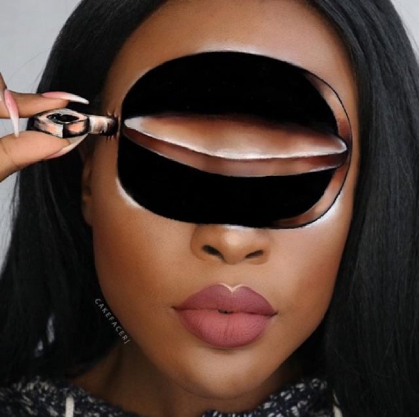 This woman creates stunning optical illusions on her face using only makeup.