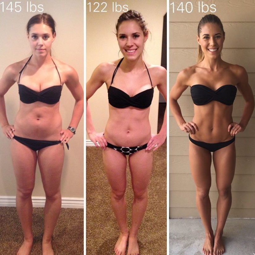 "Throw away your scales!": 20 girls who have changed a lot without losing a kilogram