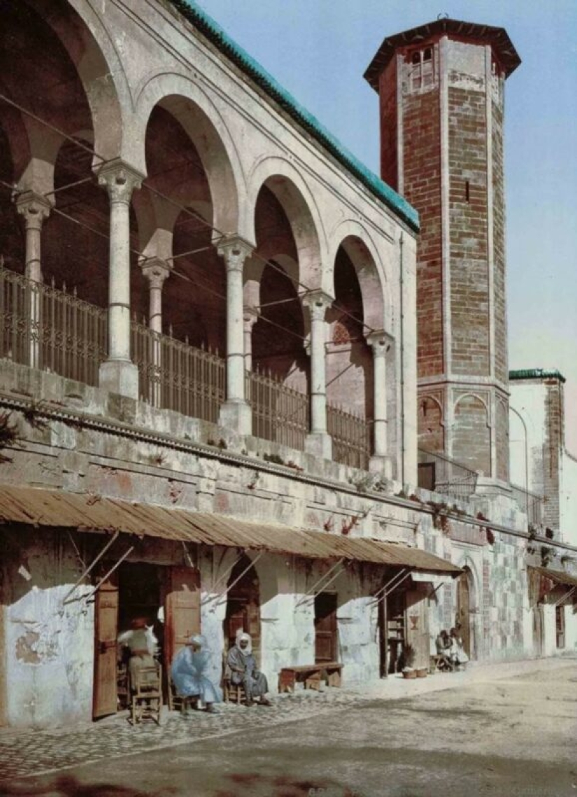 Tunisia of the late 19th century on old colored postcards