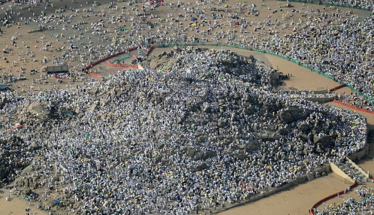 Two million Muslims gathered on Mount Arafat for the culmination of the Hajj