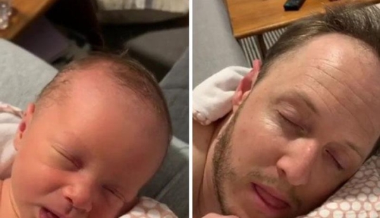 Un manzano de una manzana: un comediante australiano copia las expresiones faciales de su pequeña hija