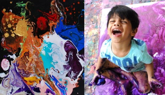 Un prodigio de la India de 4 años pinta cuadros que se venden por miles de dólares