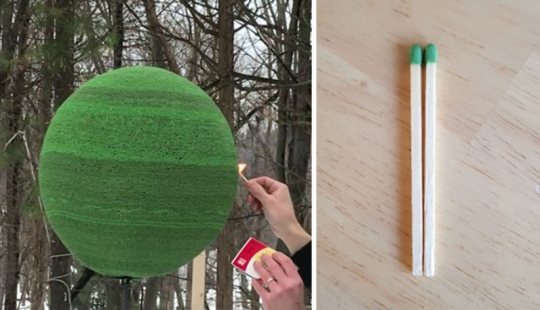 Un usuario de Reddit pasó un año pegando una esfera de 42 mil fósforos para quemarla más tarde