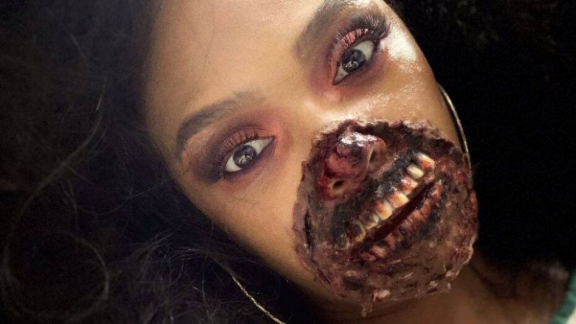 Una chica con maquillaje zombie realista engañó a los médicos