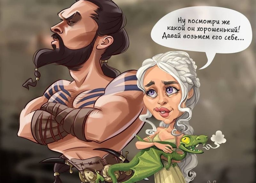 Una docena de dibujos animados y caricaturas de un artista de Perm que ama "Juego de Tronos"