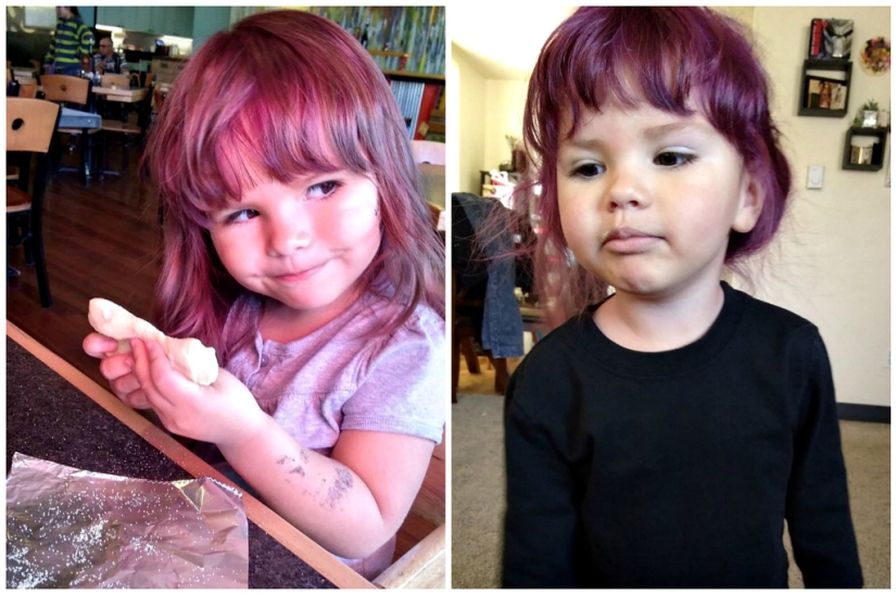Una madre alternativa le permite a su hija de 2 años teñirse el cabello y maquillarse