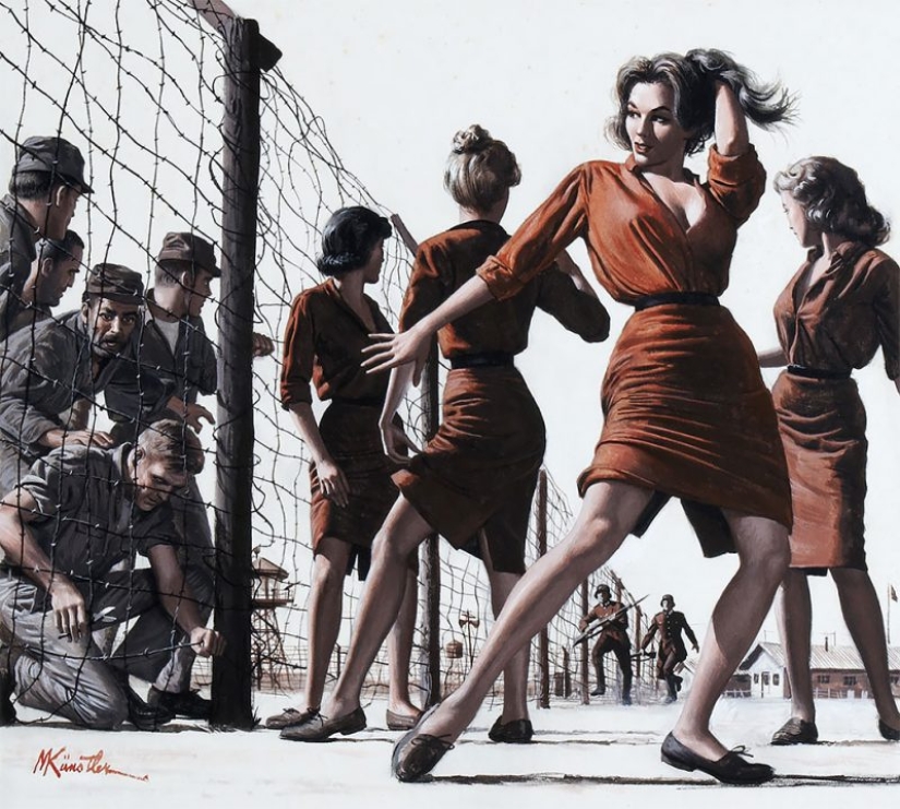 Una mezcla de espías, bellezas, nazis y héroes en impresionantes ilustraciones de Mort Kunstler