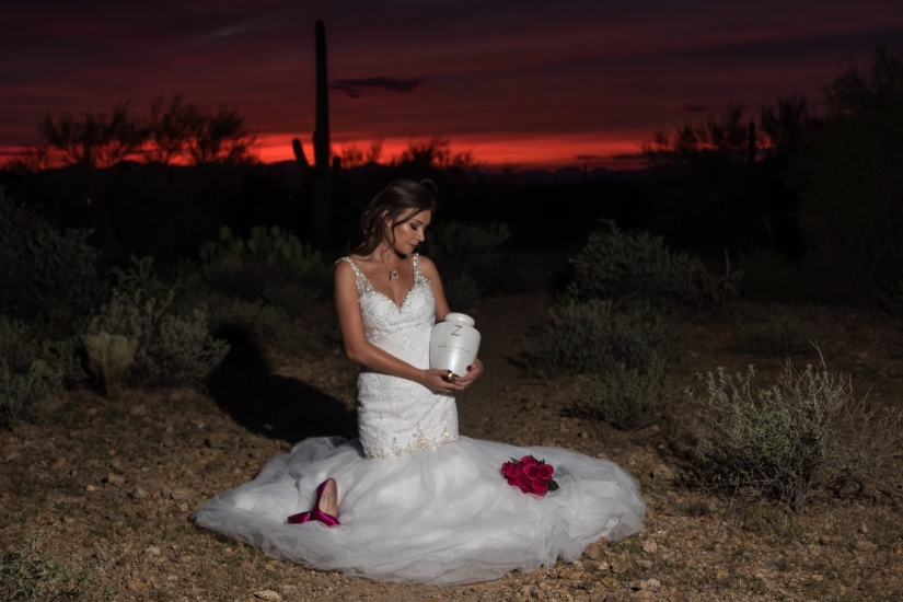 Una niña "se casó" con un novio muerto: una sesión de fotos de boda que te hará llorar