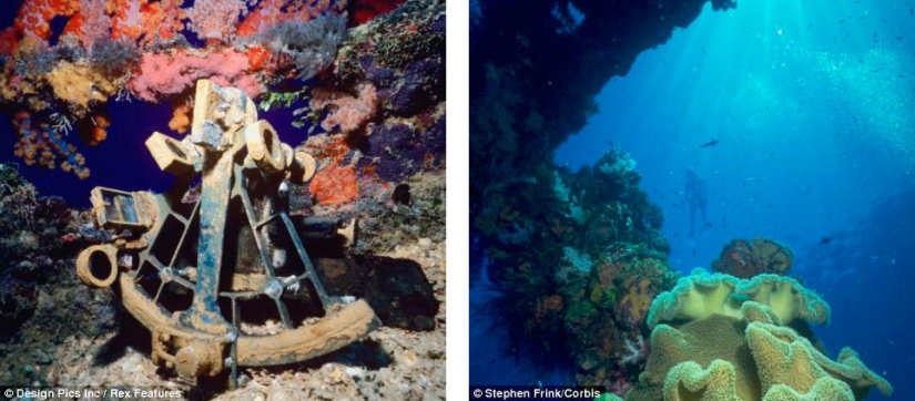 Underwater graveyard of ships on the Chuuk Islands