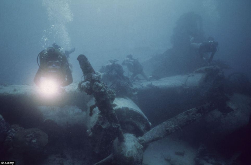Underwater graveyard of ships on the Chuuk Islands