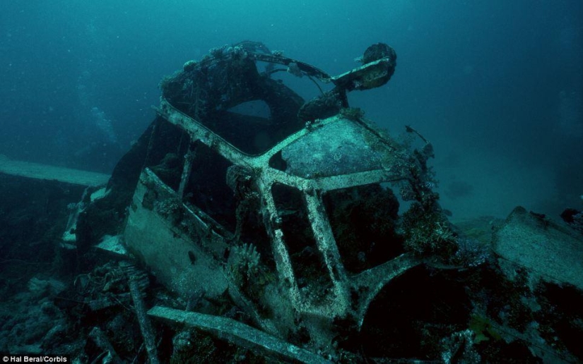 Underwater graveyard of ships on the Chuuk Islands