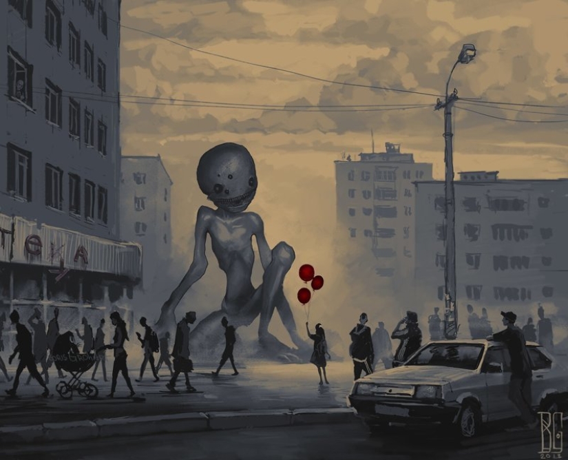 "Visual nigromancia": un mundo aterrador de un artista digital Boris rumble