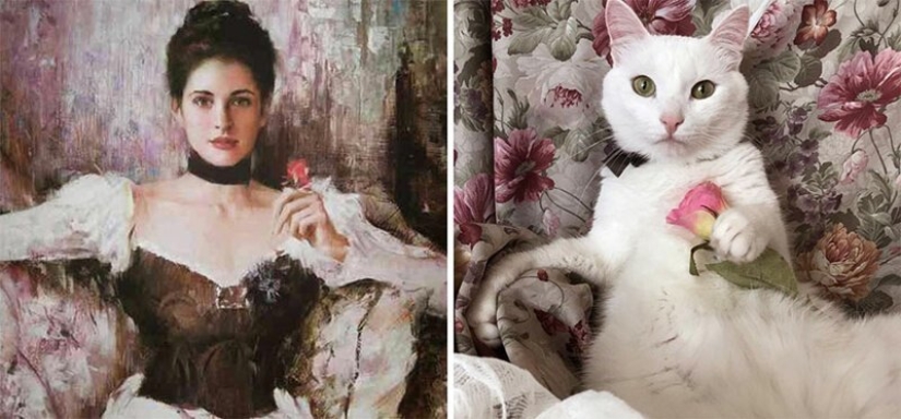 VKontakte users have recreated paintings of the classical era