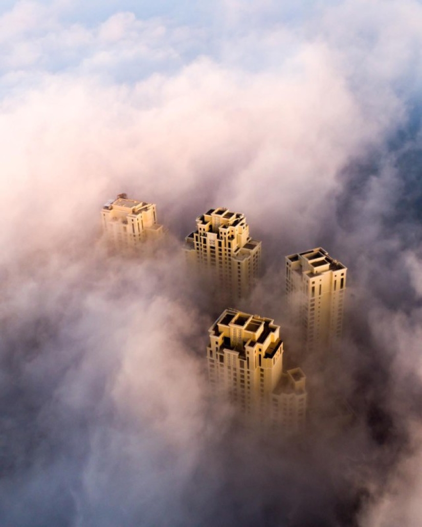 Volando sobre el nido del Emir: el fotógrafo tiene una vista panorámica de Dubái