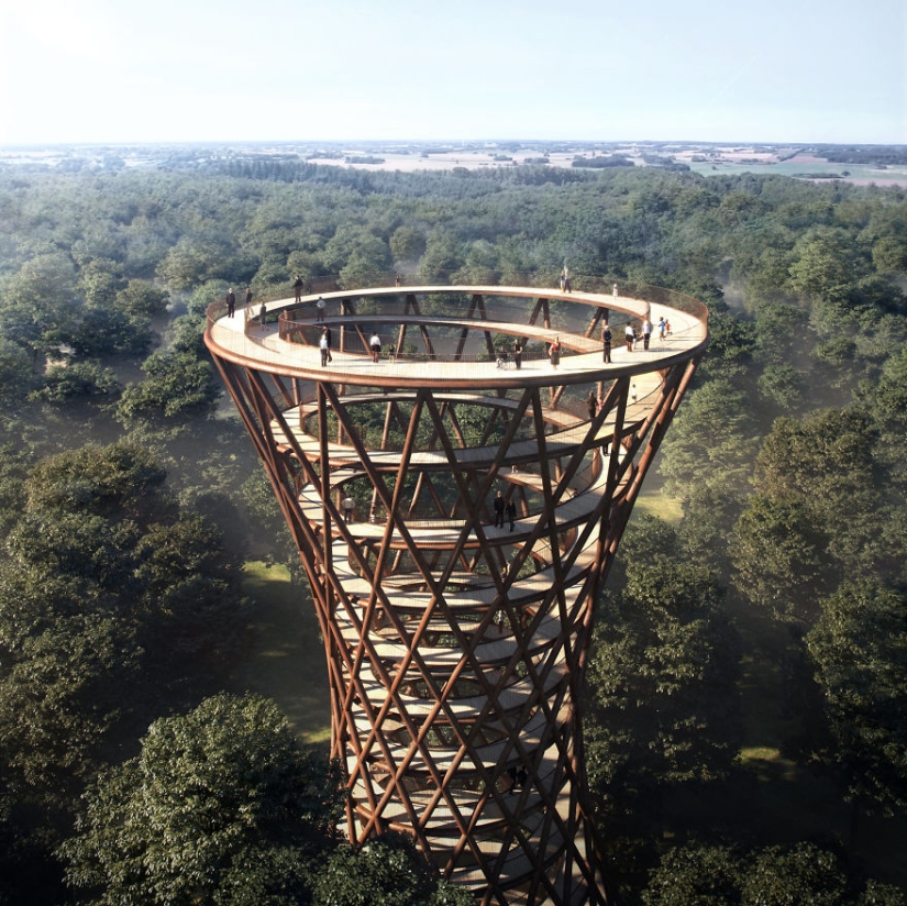 Walk — I don't want to: a spiral tower for hiking will appear in the Danish forest